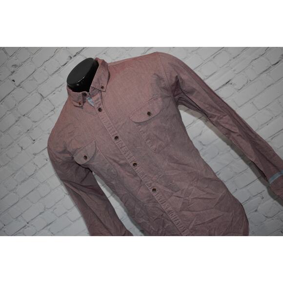 Vissla Button Down Shirt Mens Size XL Cotton Long Sleeve Maroon - Picture 3 of 9